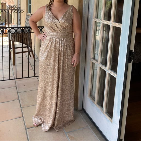 Sorella Vita Sequin Bride Dresses Sorella Vita Gold Sequin Bridesmaid Dress  Sequin